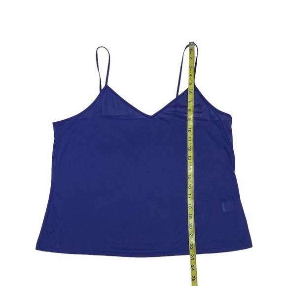 SHEER Solid Blue Chiffon Sweetheart Camisole Tank - Picture 6 of 8